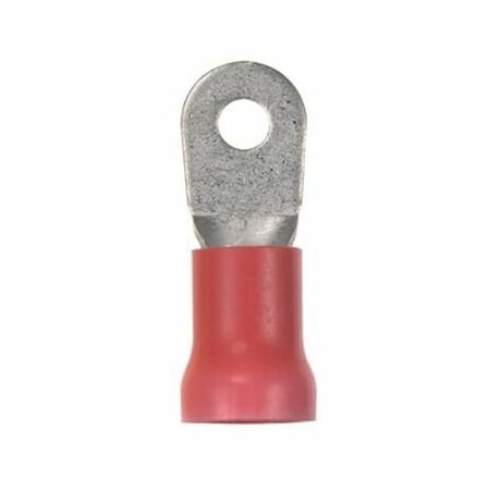 Panduit Ring Terminal, 1/4 in Stud Size, 2 AWG, 600 V, Vinyl Insulated, Red, 10 PK PV2-14RX-XY